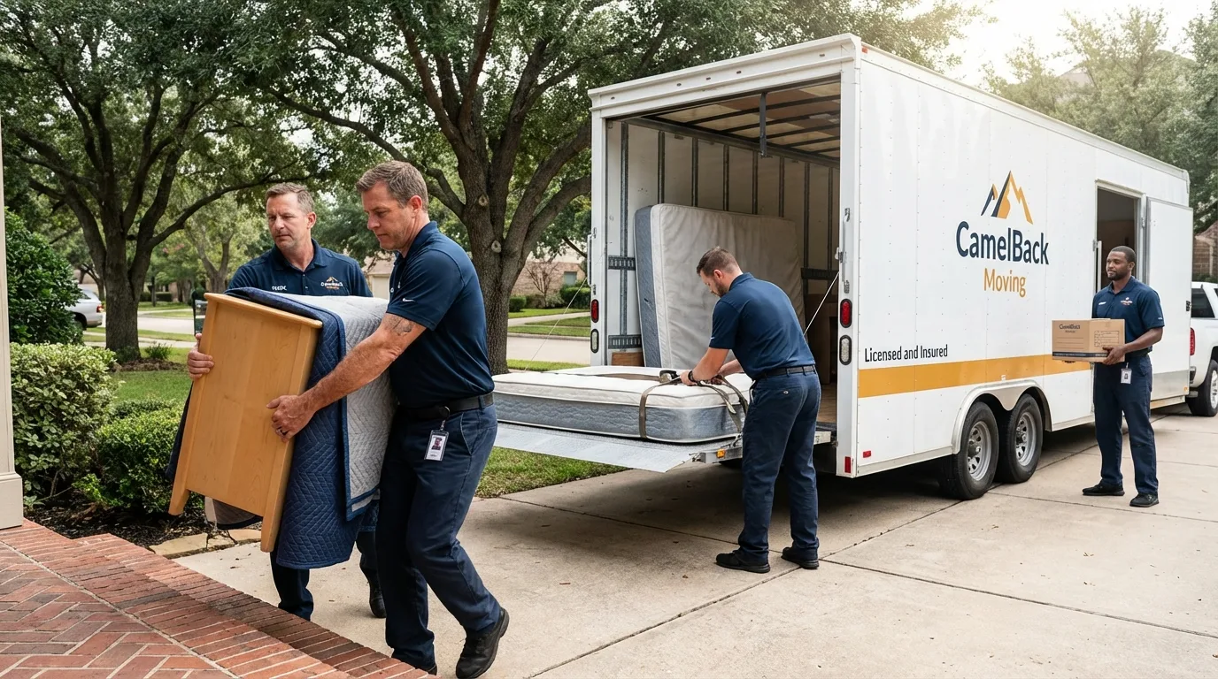 Crew loading residential truck for cross-state move from Helmetta, NJ